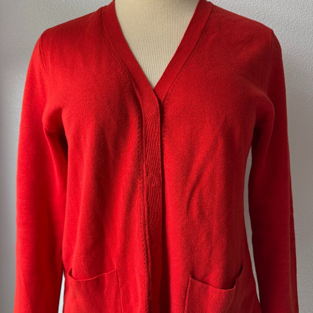 CAbi Passage Cardigan #3888 Vibrant V-Neck Snap Front-L